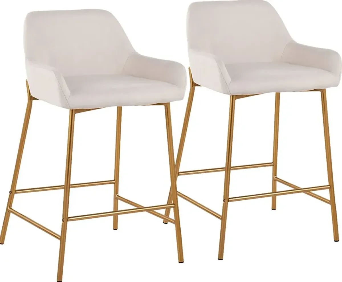 Rimcrest I Cream Counter Height Stool Set of 2