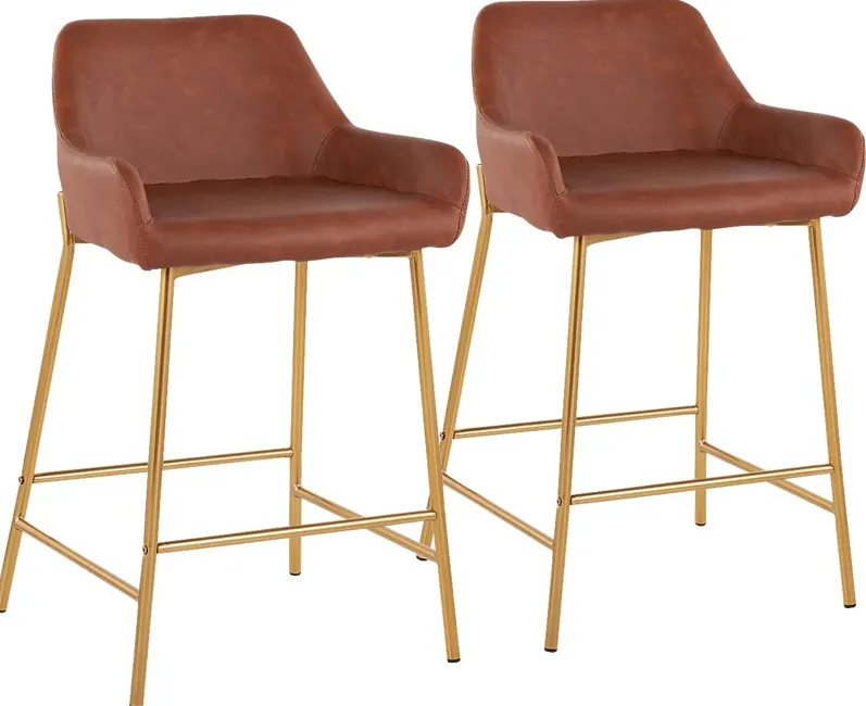 Rimcrest I Camel Counter Height Stool Set of 2