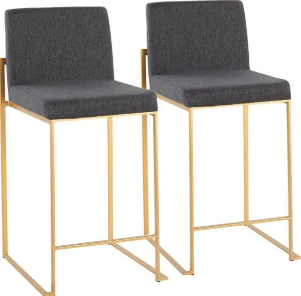 Leserna I Charcoal Counter Height Stool, Set of 2
