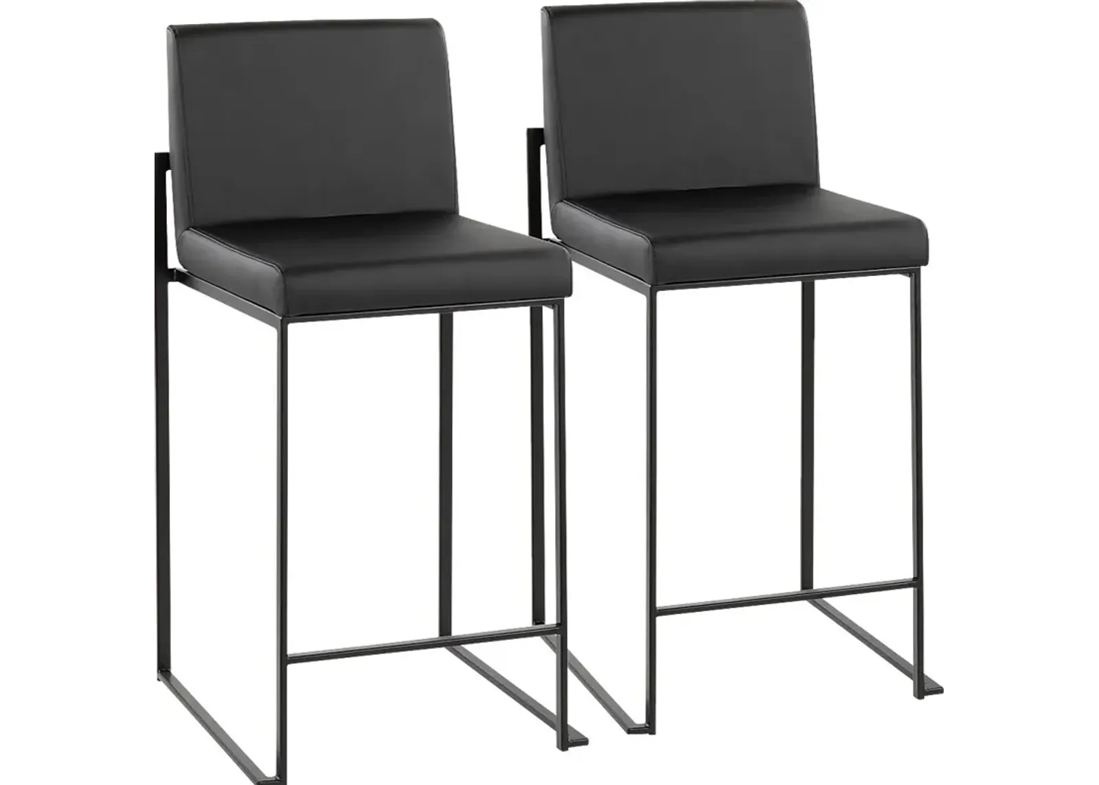 Leserna II Black Counter Height Stool, Set of 2