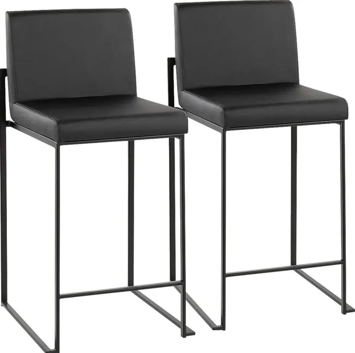 Leserna II Black Counter Height Stool, Set of 2