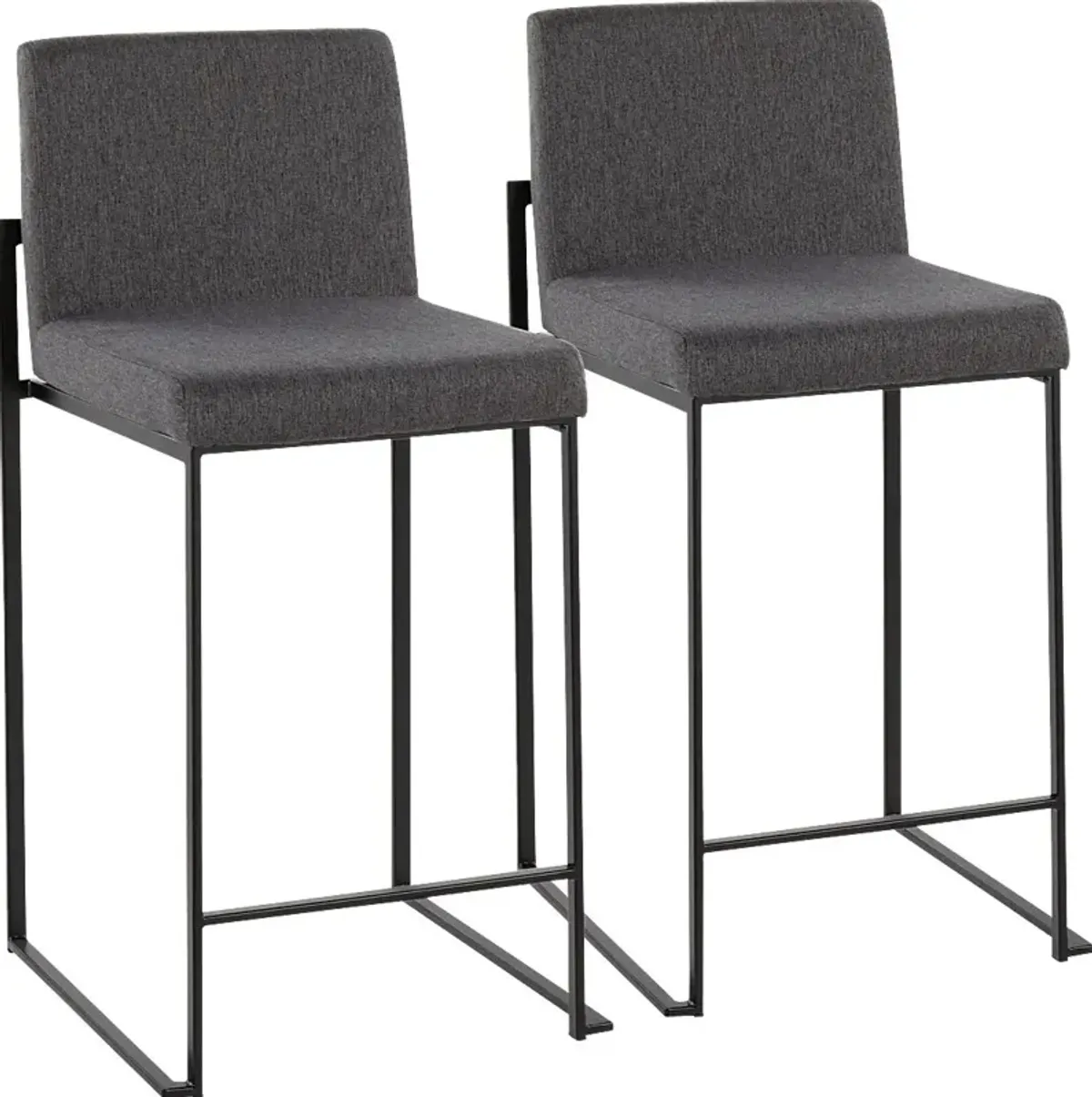 Leserna III Charcoal Counter Height Stool, Set of 2