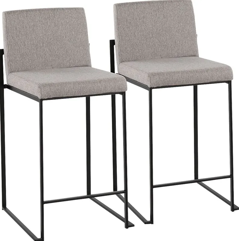 Leserna III Gray Counter Height Stool, Set of 2