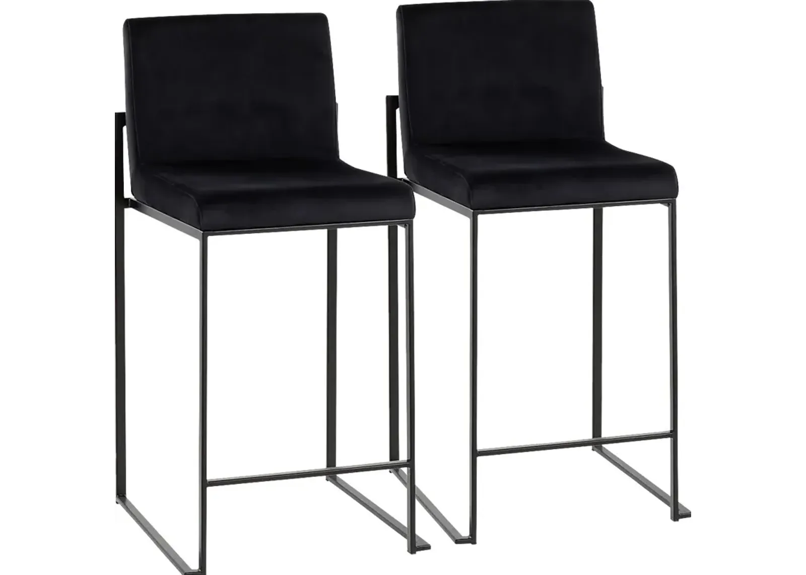 Leserna IV Black Counter Height Stool, Set of 2