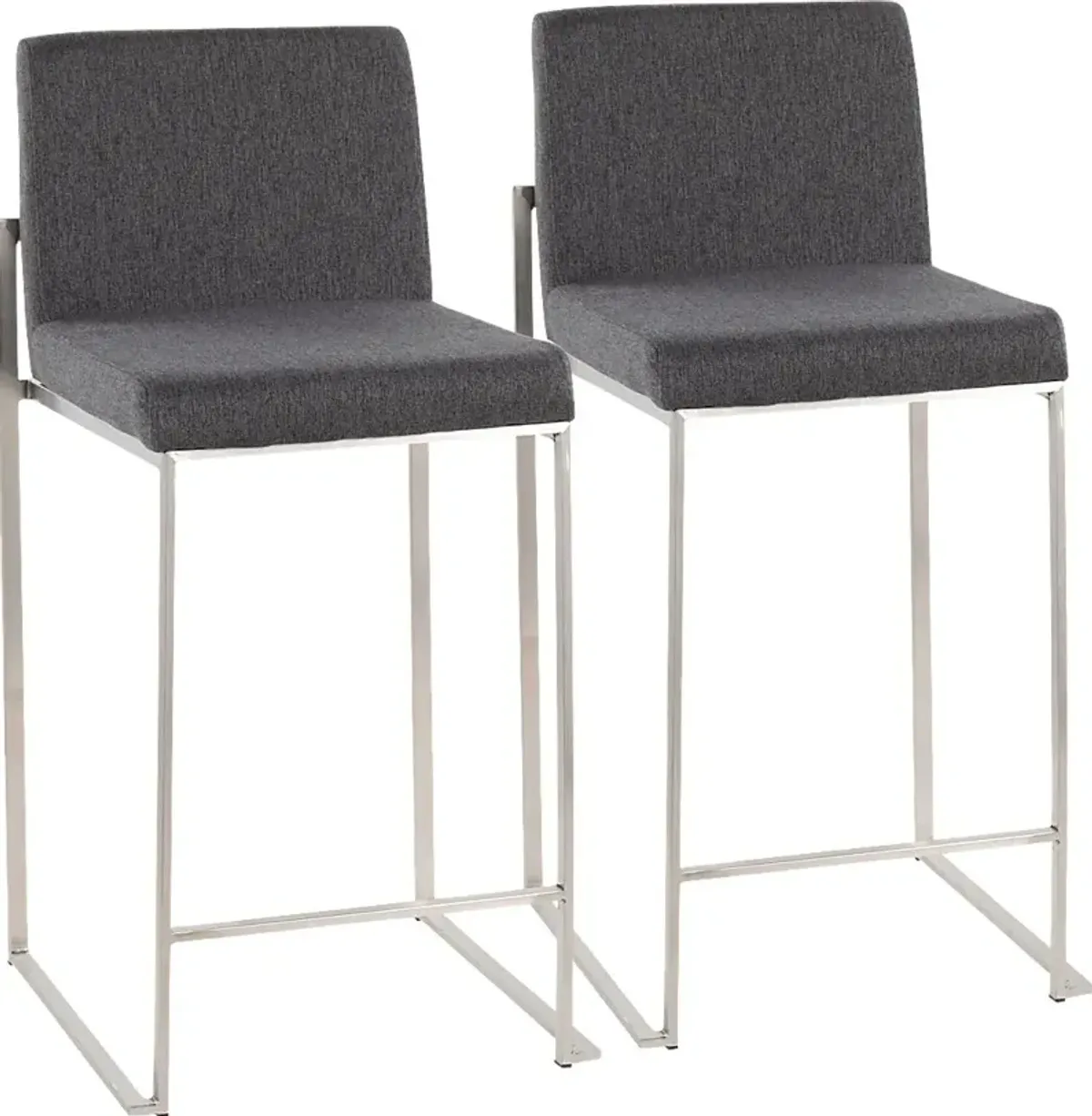 Leserna V Charcoal Counter Height Stool, Set of 2