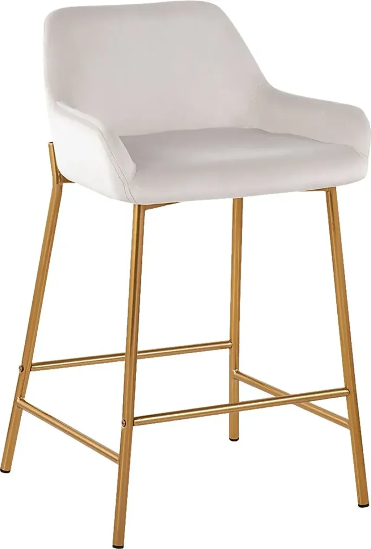 Rimcrest I White Velvet Counter Height Stool Set of 2