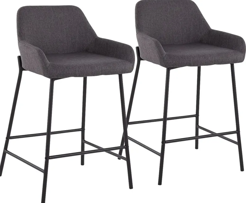 Rimcrest II Charcoal Counter Height Stool Set of 2