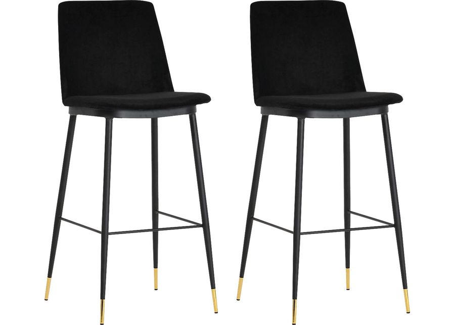 Ellian Black Counter Height Stool, Set of 2