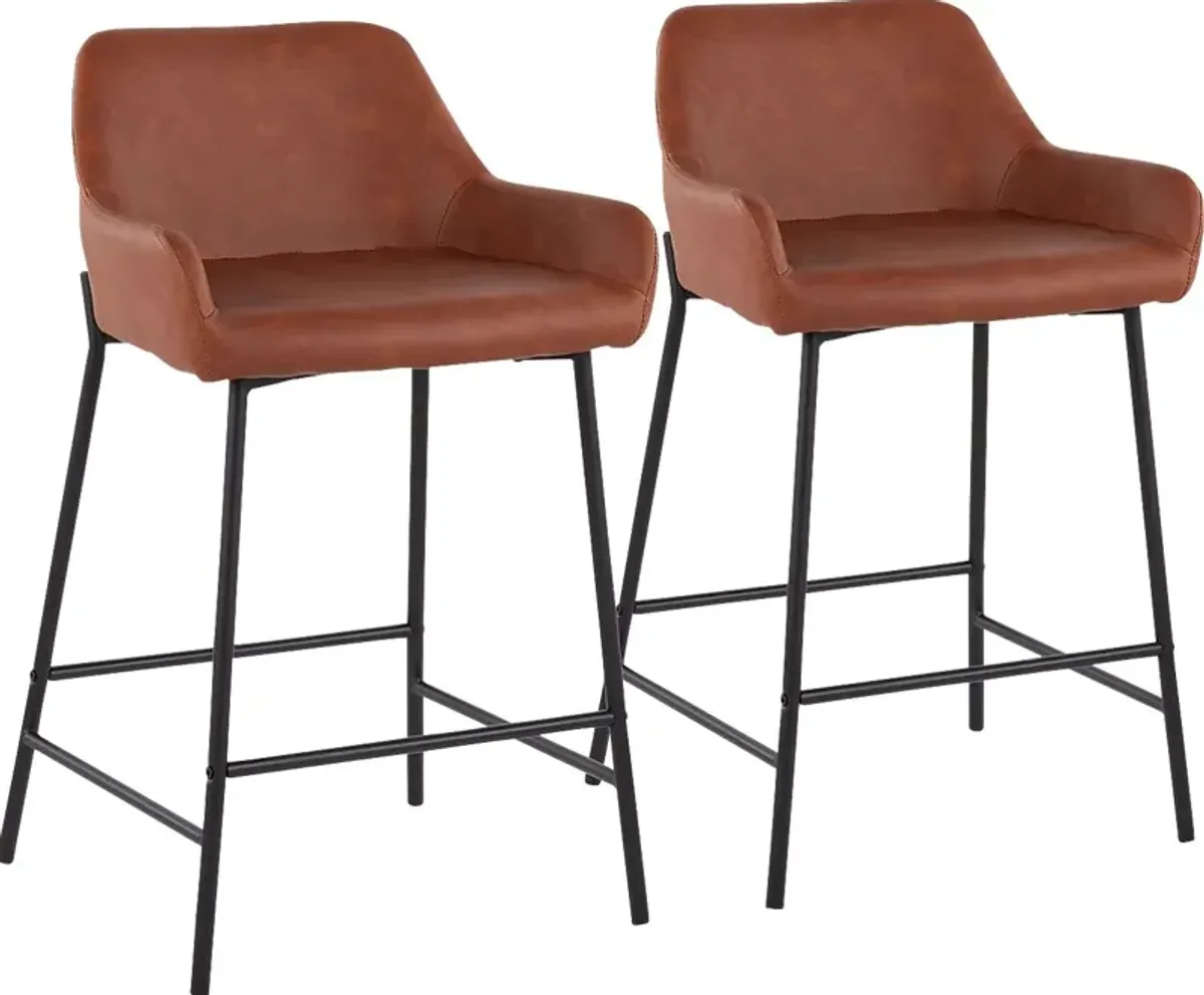 Rimcrest II Camel Counter Height Stool Set of 2