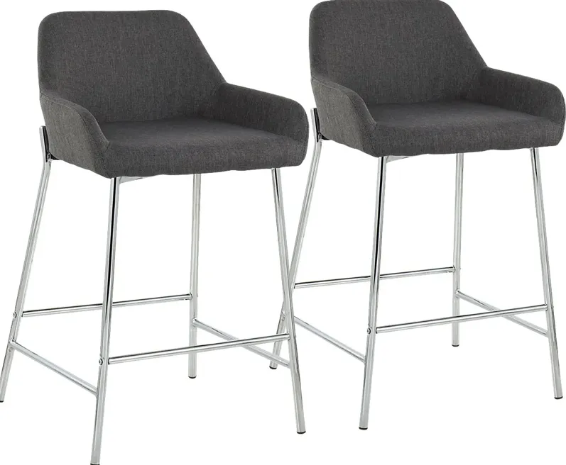 Rimcrest III Charcoal Counter Height Stool Set of 2