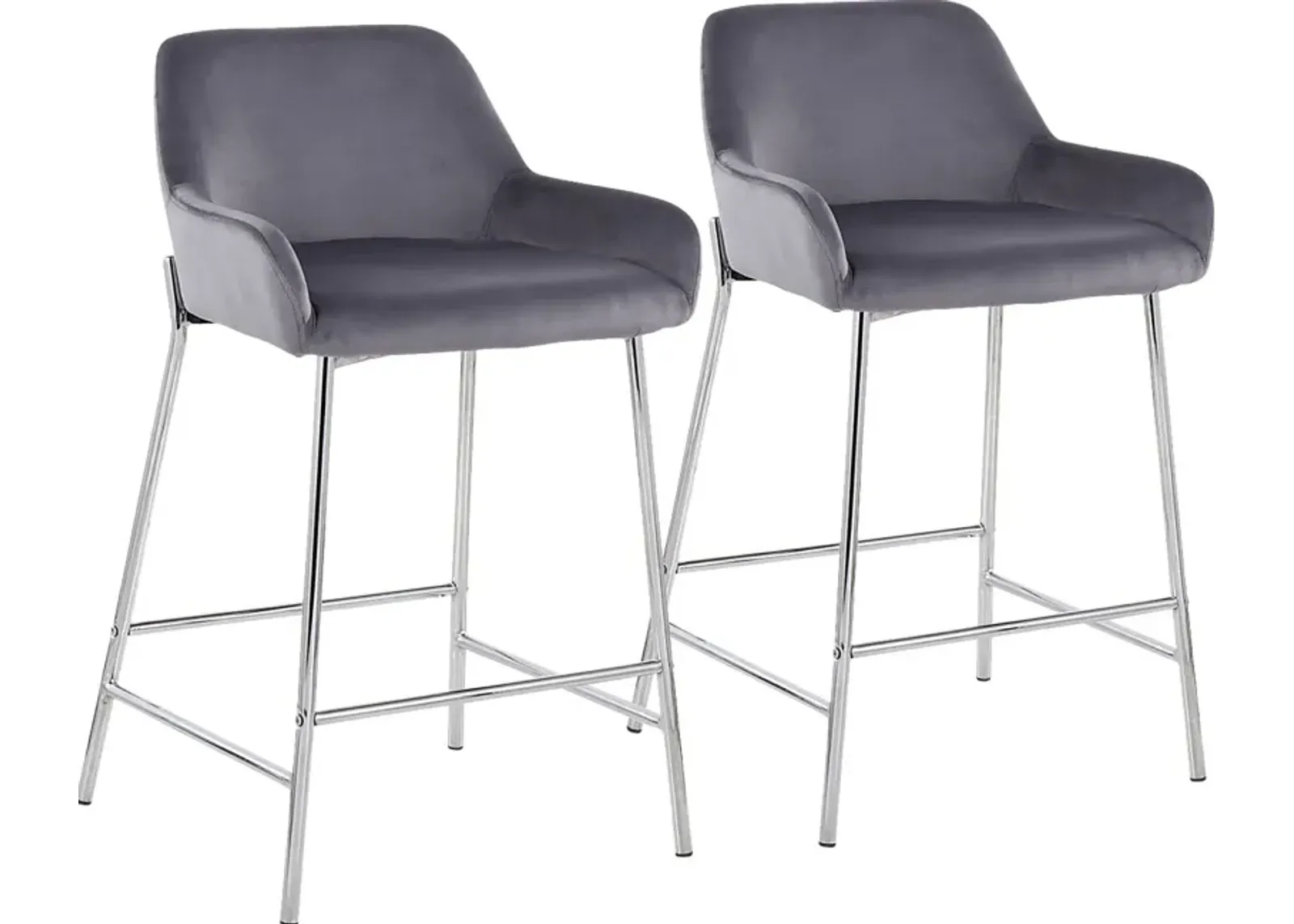 Rimcrest III Silver Counter Height Stool Set of 2