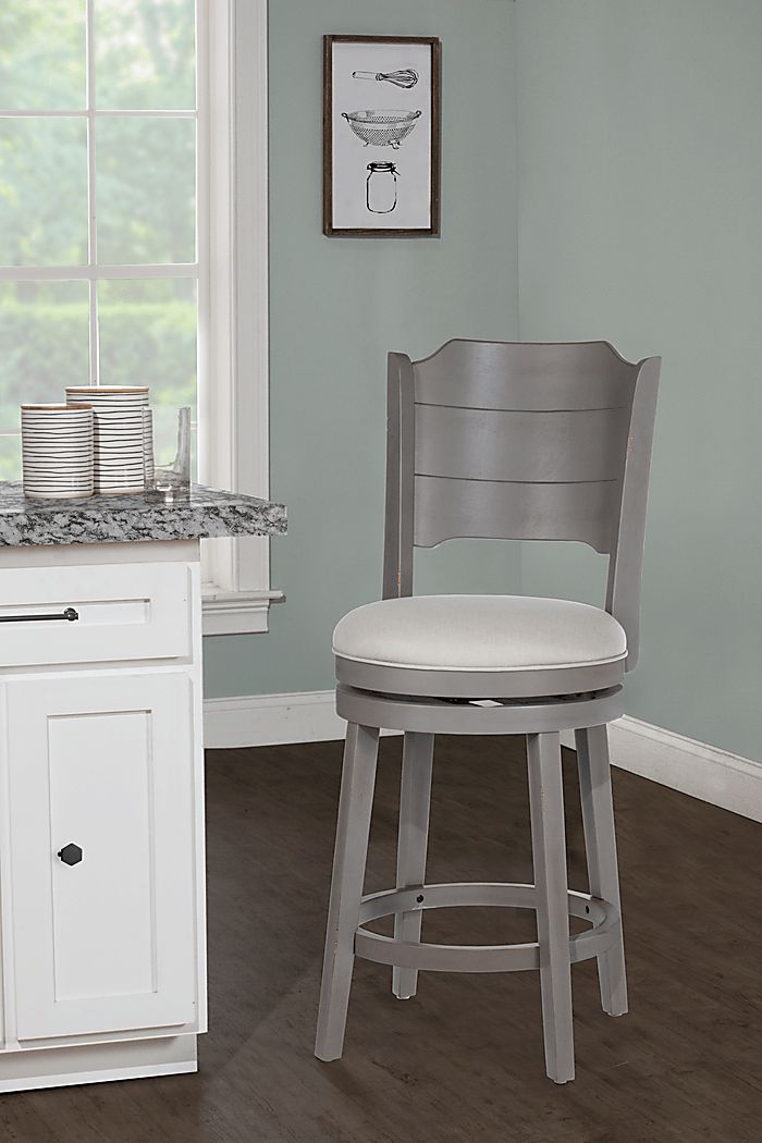 Manzanar Gray Swivel Counter Height Stool