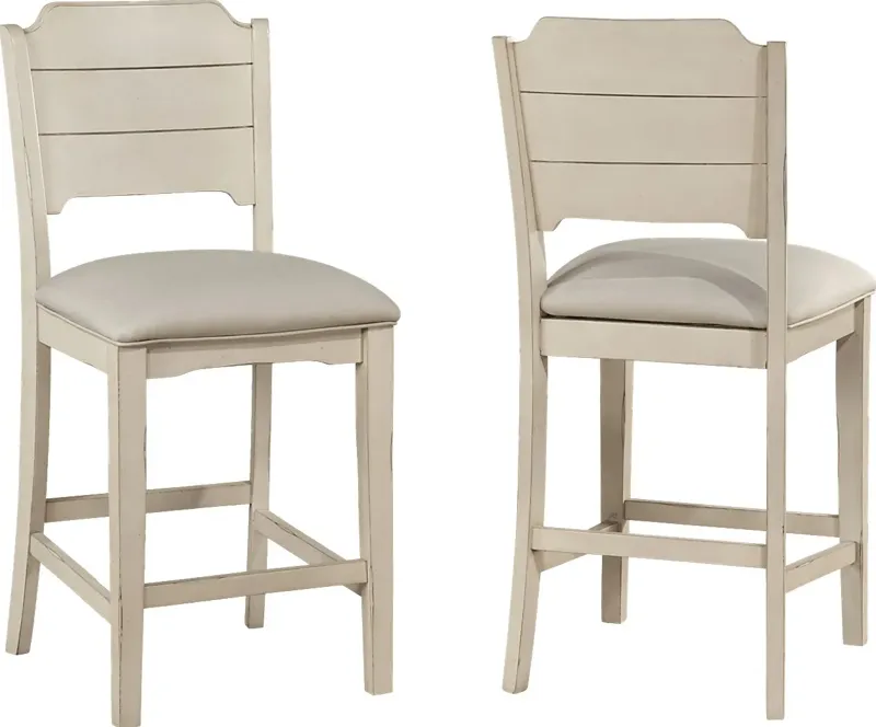 Broncco Off-White Counter Height Stool, Set of 2
