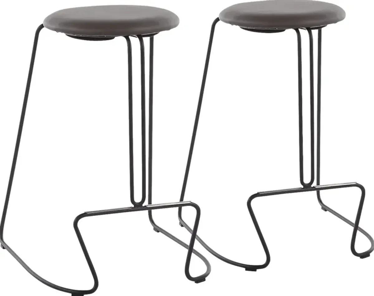 Bearslide I Gray Counter Height Stool, Set of 2