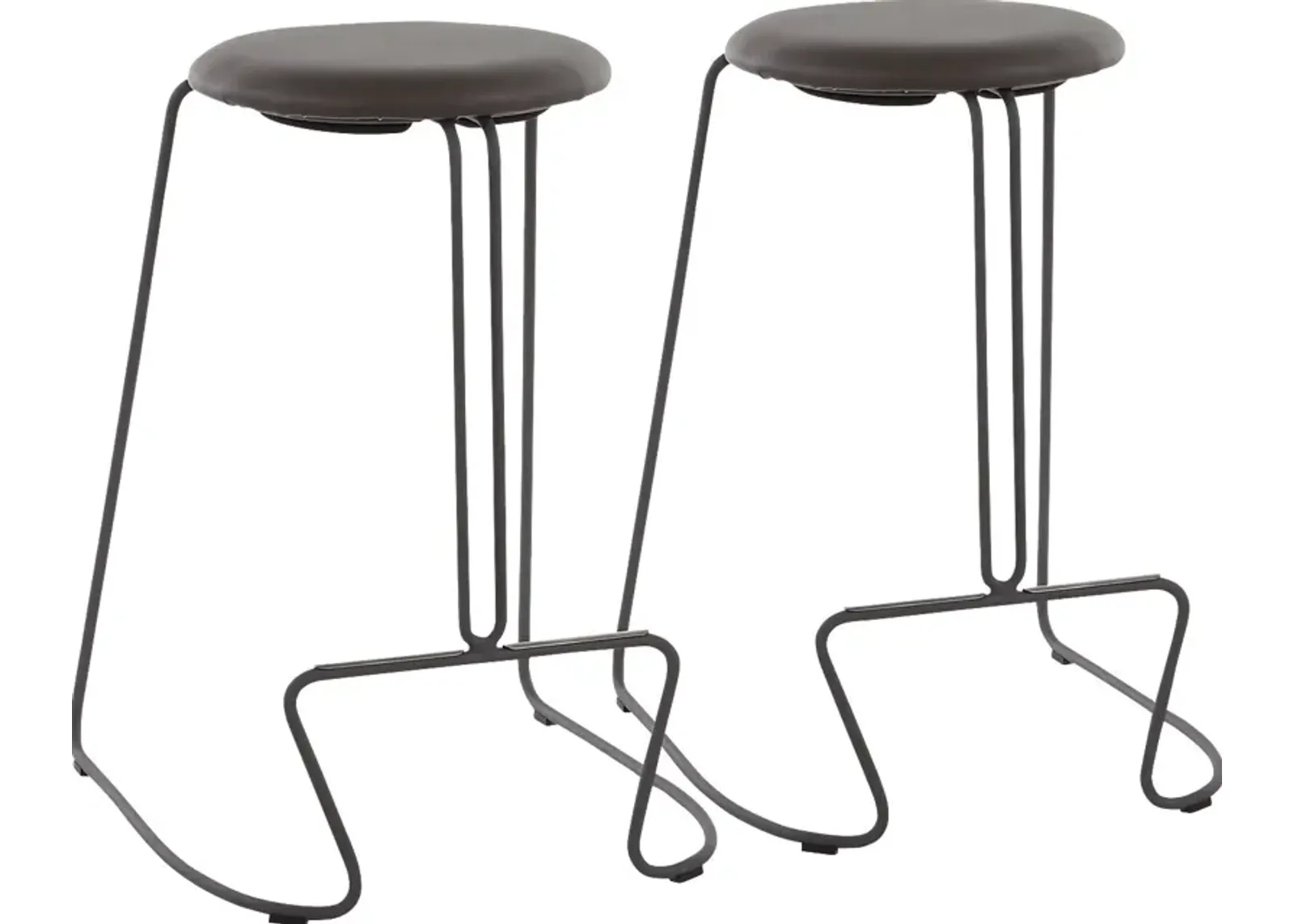 Bearslide III Gray Counter Height Stool, Set of 2