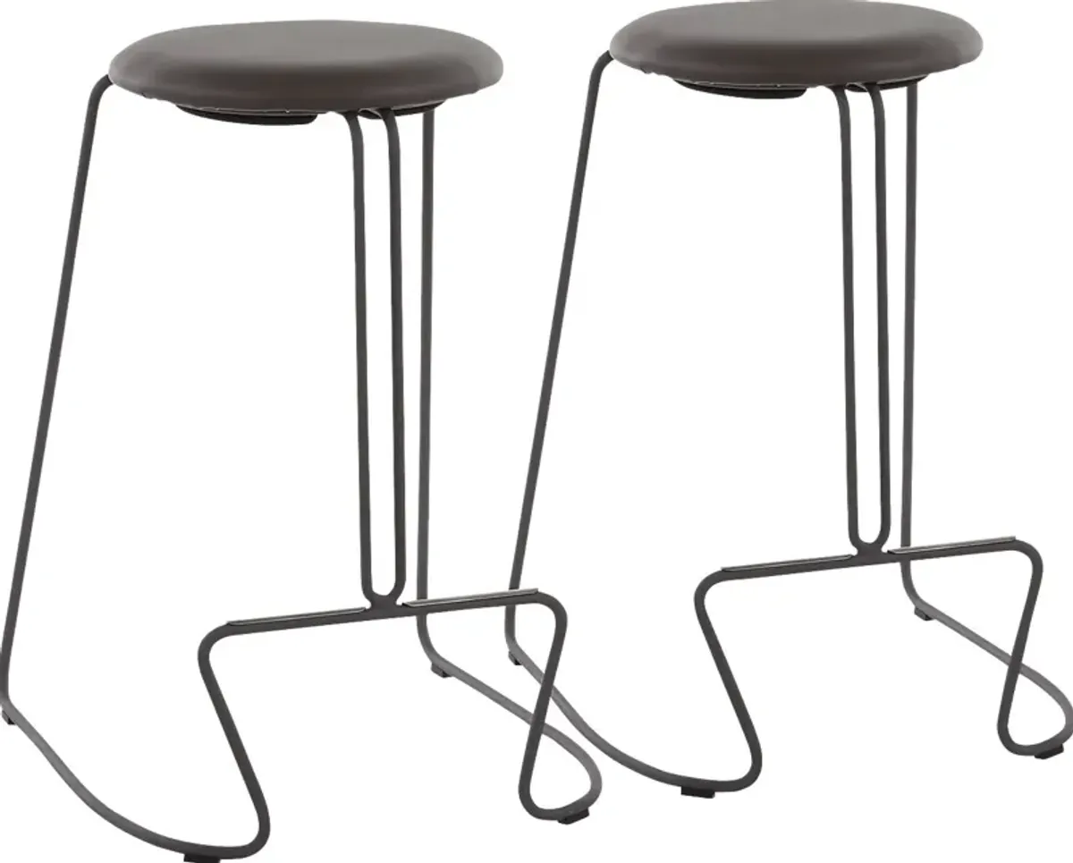 Bearslide III Gray Counter Height Stool, Set of 2