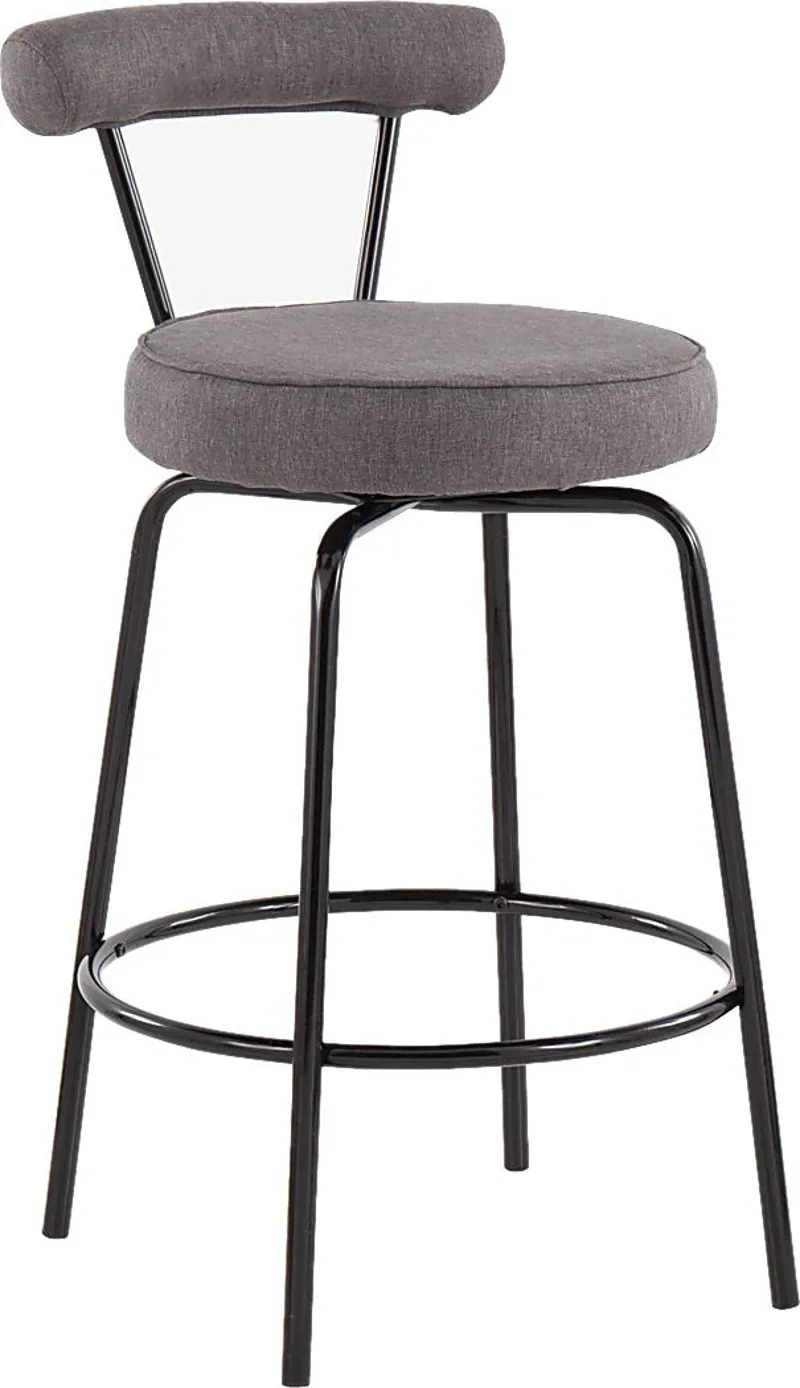 Orangethorpe Charcoal Counter Height Stool, Set of 2