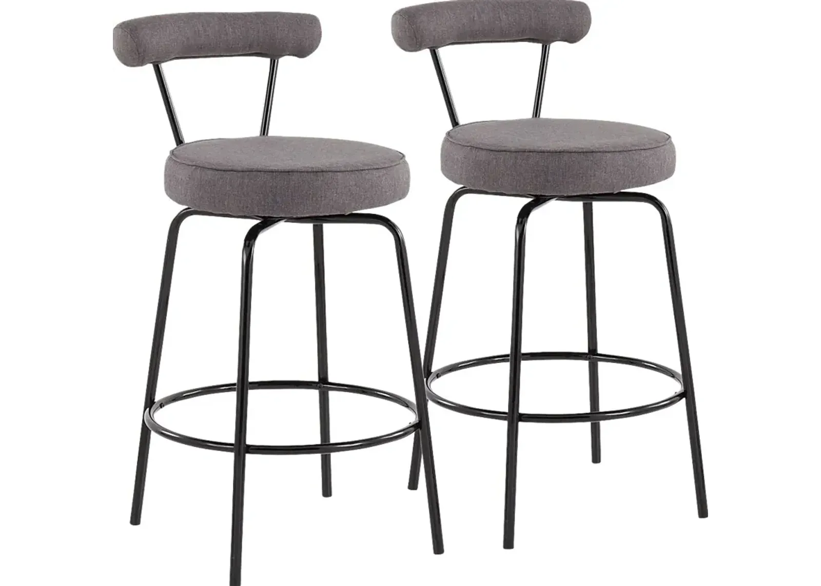 Orangethorpe Charcoal Counter Height Stool, Set of 2