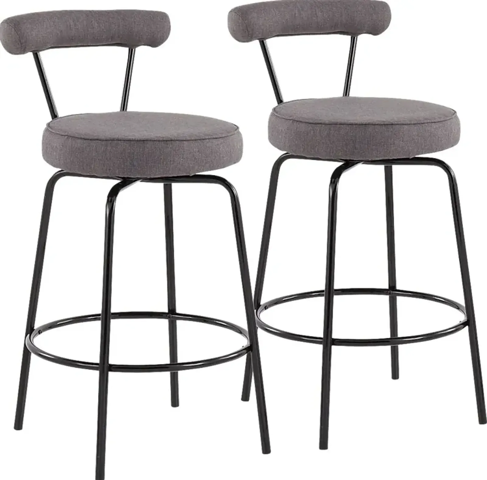 Orangethorpe Charcoal Counter Height Stool, Set of 2