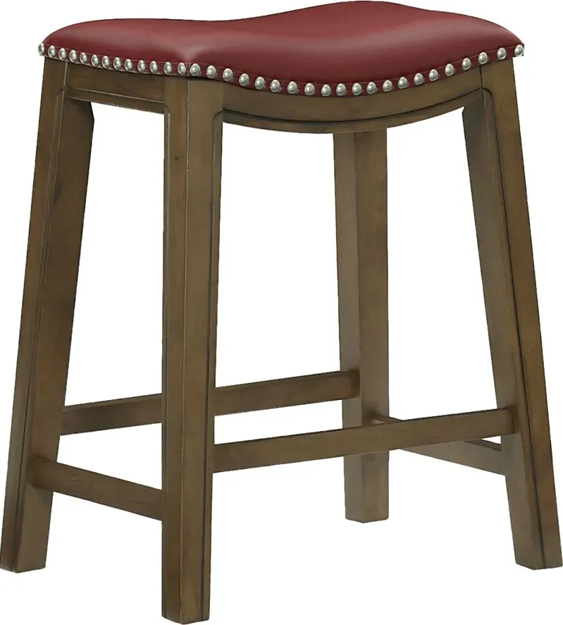 Etton Red Counter Height Stool