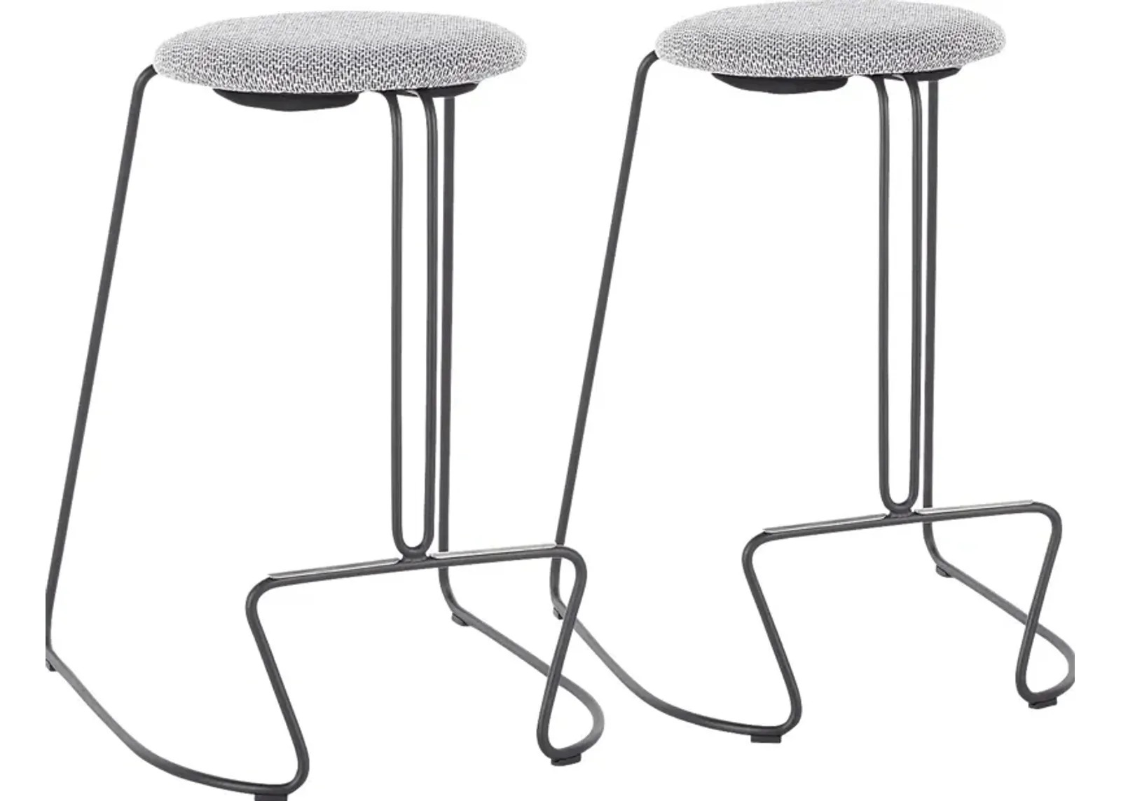 Bearslide I Charcoal Counter Height Stool, Set of 2