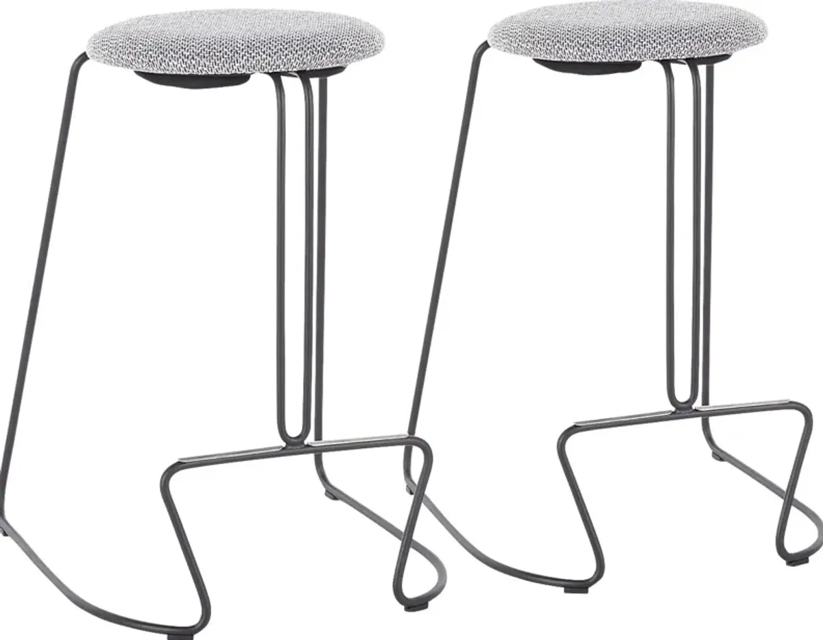 Bearslide I Charcoal Counter Height Stool, Set of 2