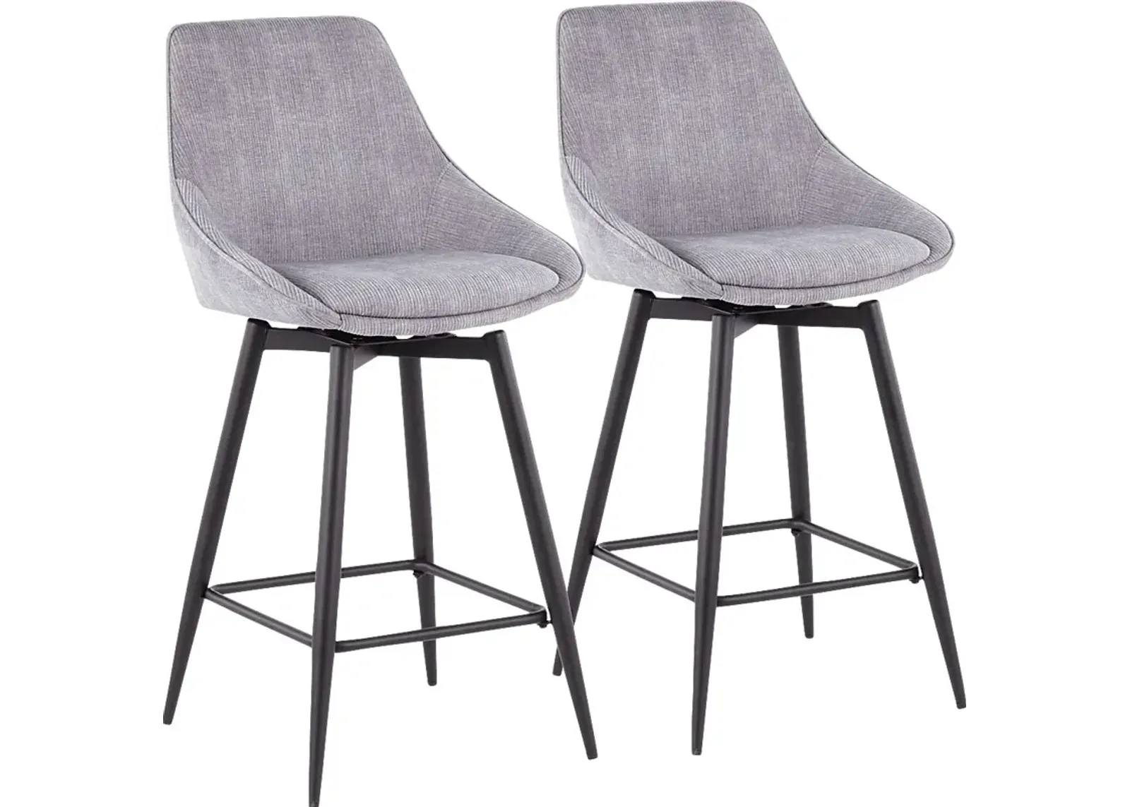 Laramore Light Gray Counter Height Stool, Set of 2