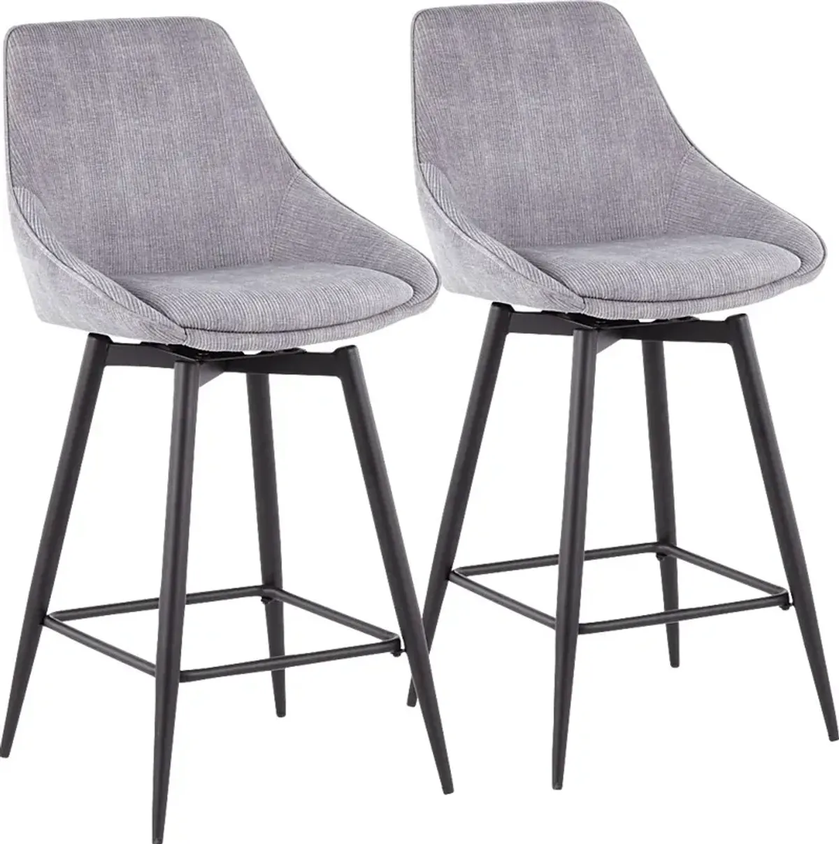 Laramore Light Gray Counter Height Stool, Set of 2