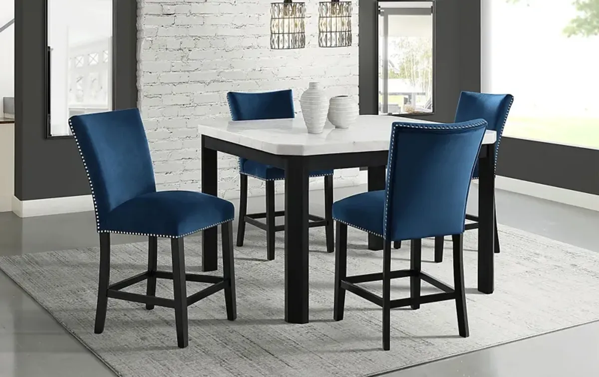 Kimlie Blue Counter Height Chair Set