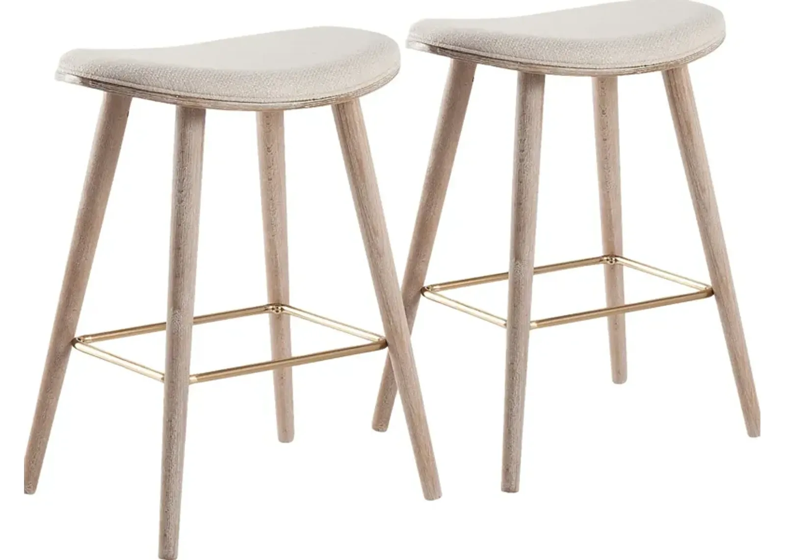 Nimblewill Beige Counter Height Stool, Set of 2