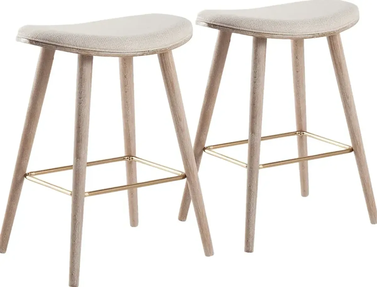 Nimblewill Beige Counter Height Stool, Set of 2