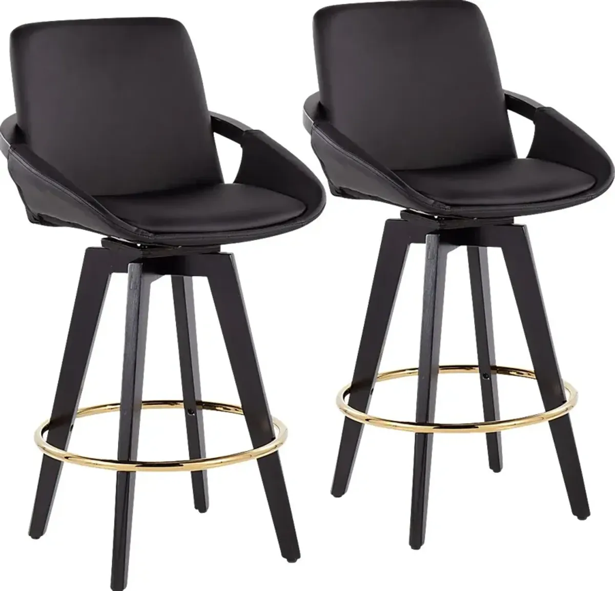 Everan I Black Counter Height Stool, Set of 2