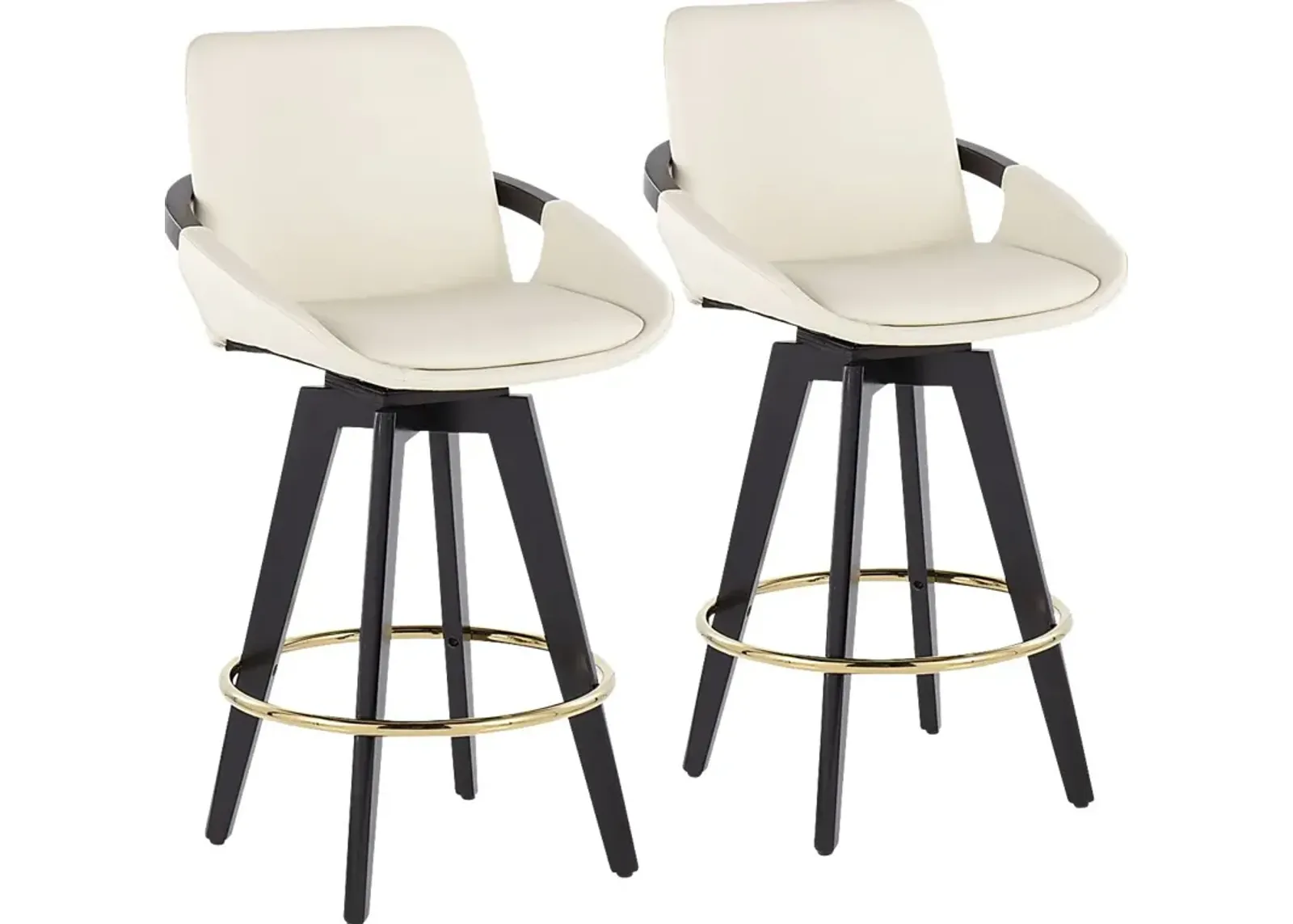 Everan I Cream Counter Height Stool, Set of 2