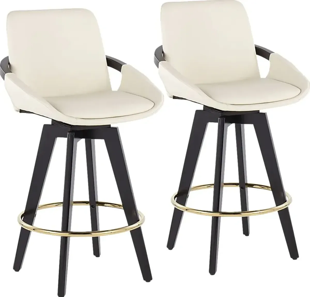 Everan I Cream Counter Height Stool, Set of 2