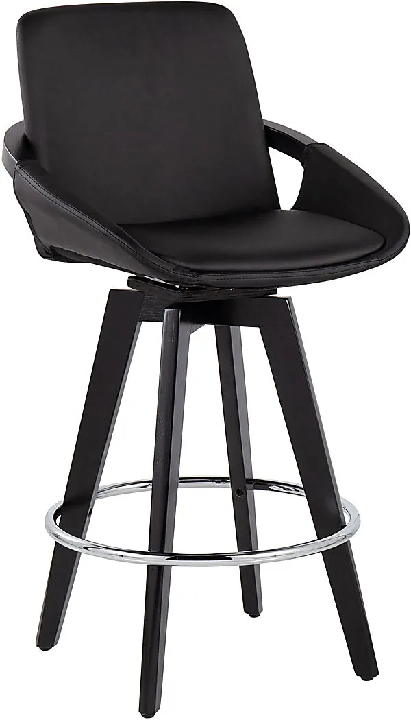 Everan II Black Counter Height Stool, Set of 2