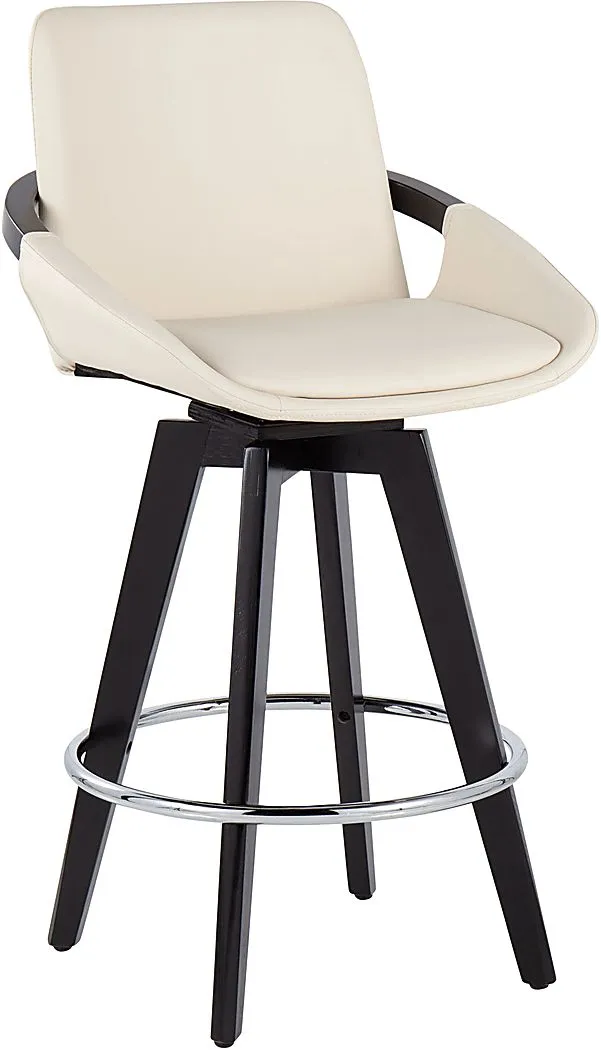 Everan II Cream Counter Height Stool, Set of 2