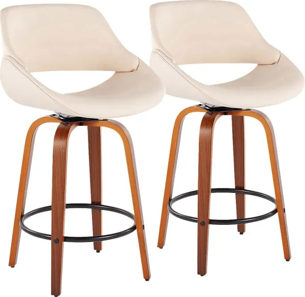 Inaran I Cream Counter Height Stool, Set of 2