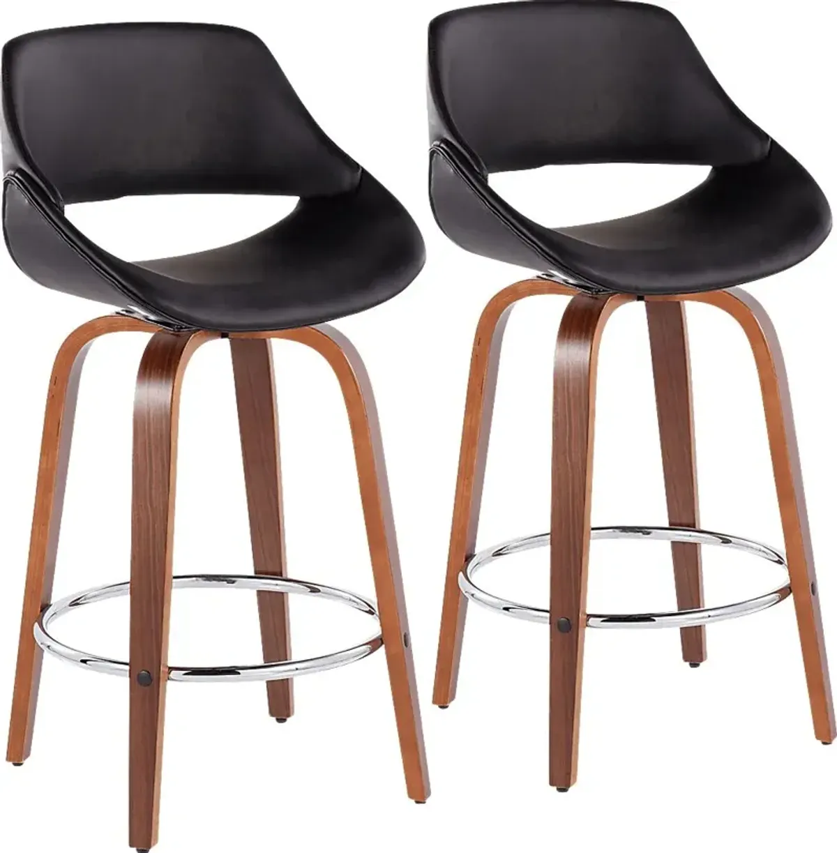 Inaran II Black Counter Height Stool, Set of 2