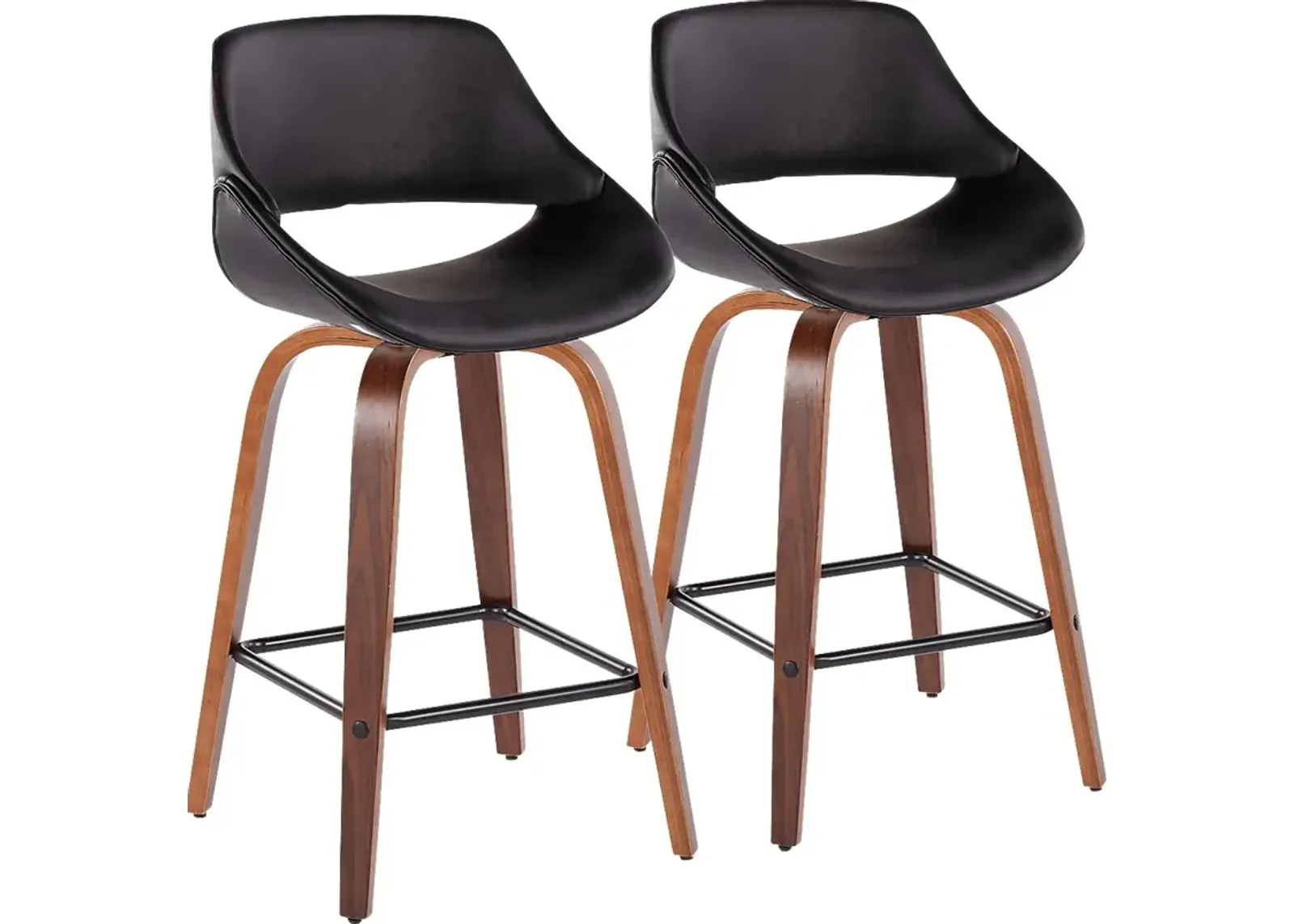 Irenor Black Counter Height Stool, Set of 2