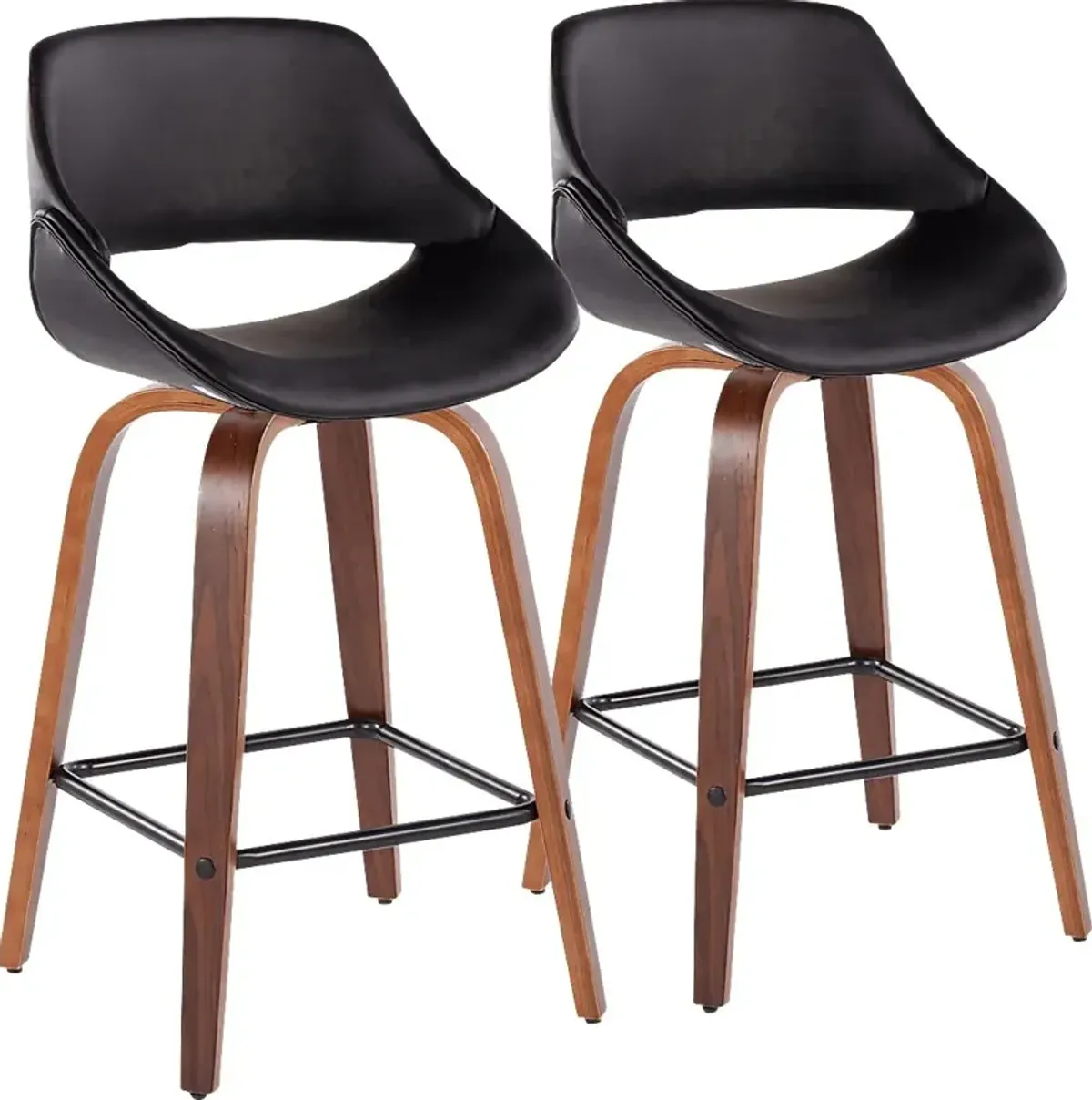 Irenor Black Counter Height Stool, Set of 2