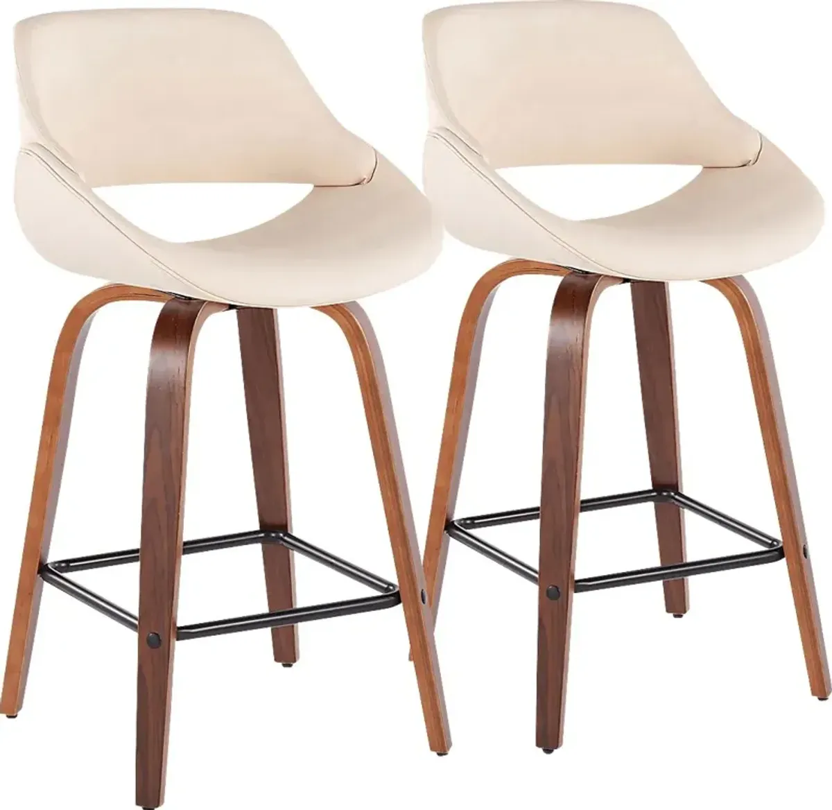 Irenor Cream Counter Height Stool, Set of 2