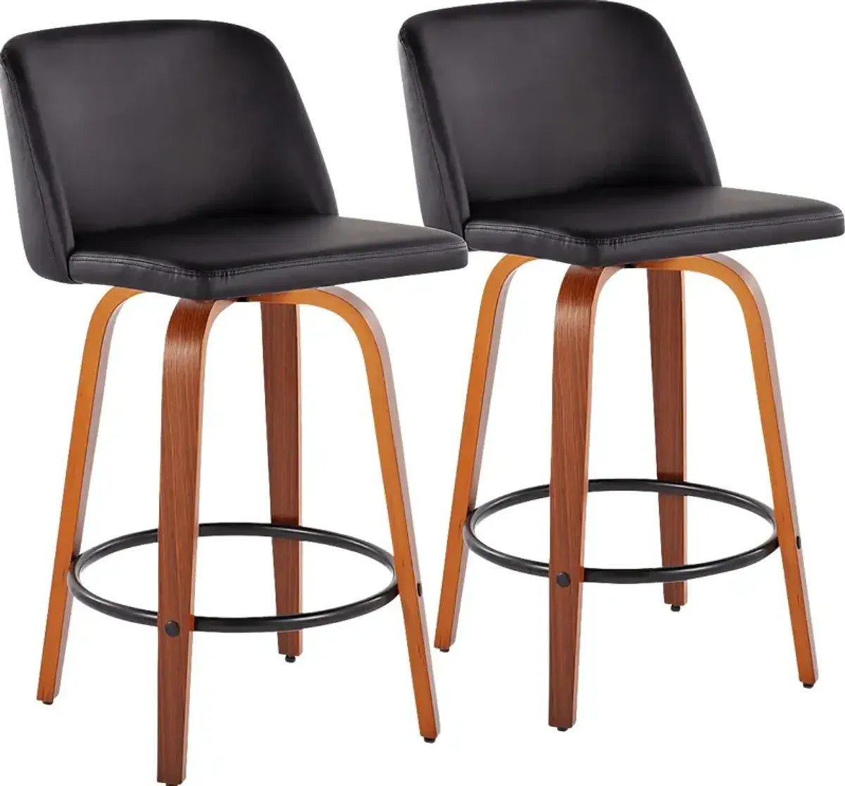 Elorena I Black Counter Height Stool, Set of 2