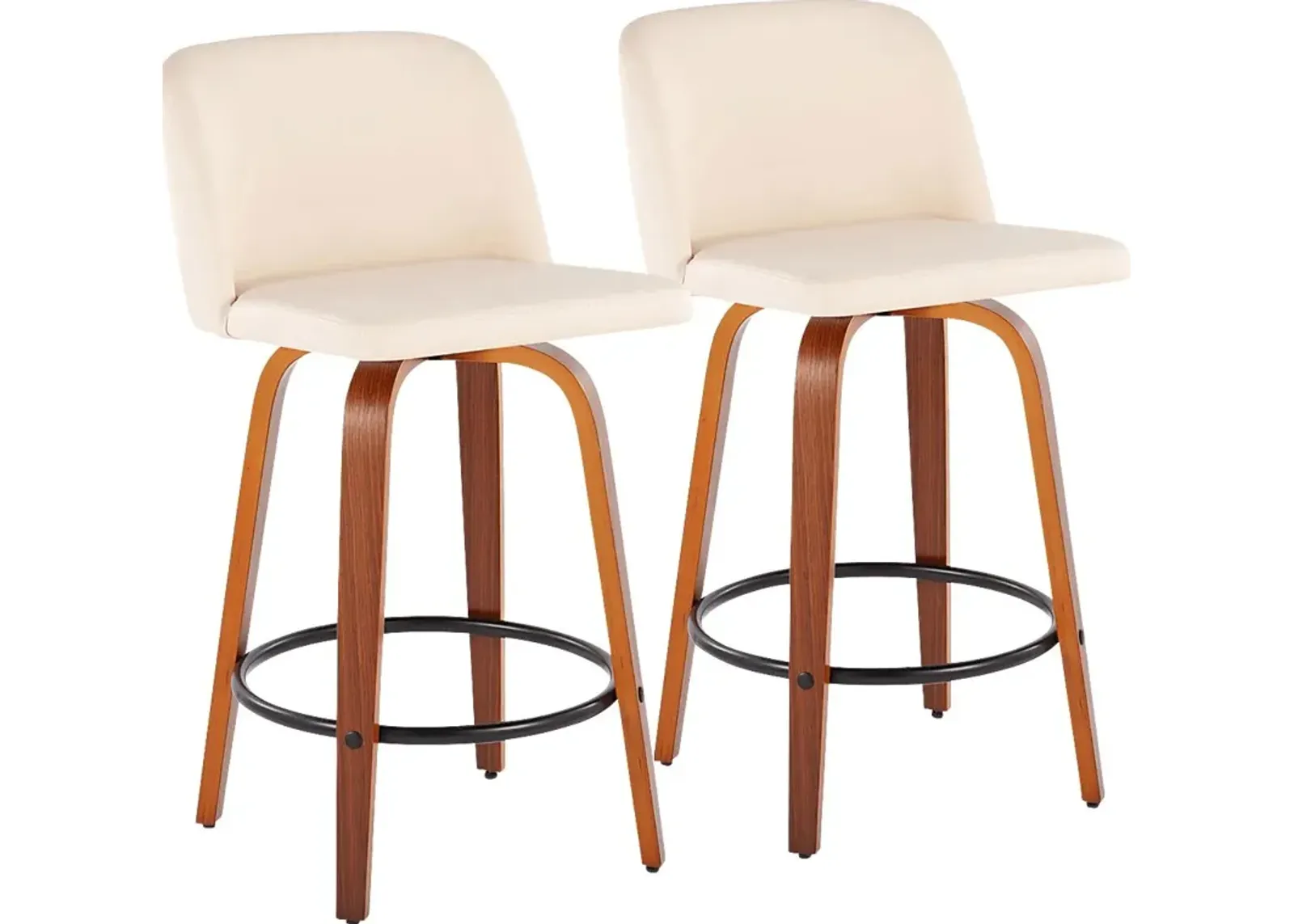 Elorena I Cream Counter Height Stool, Set of 2