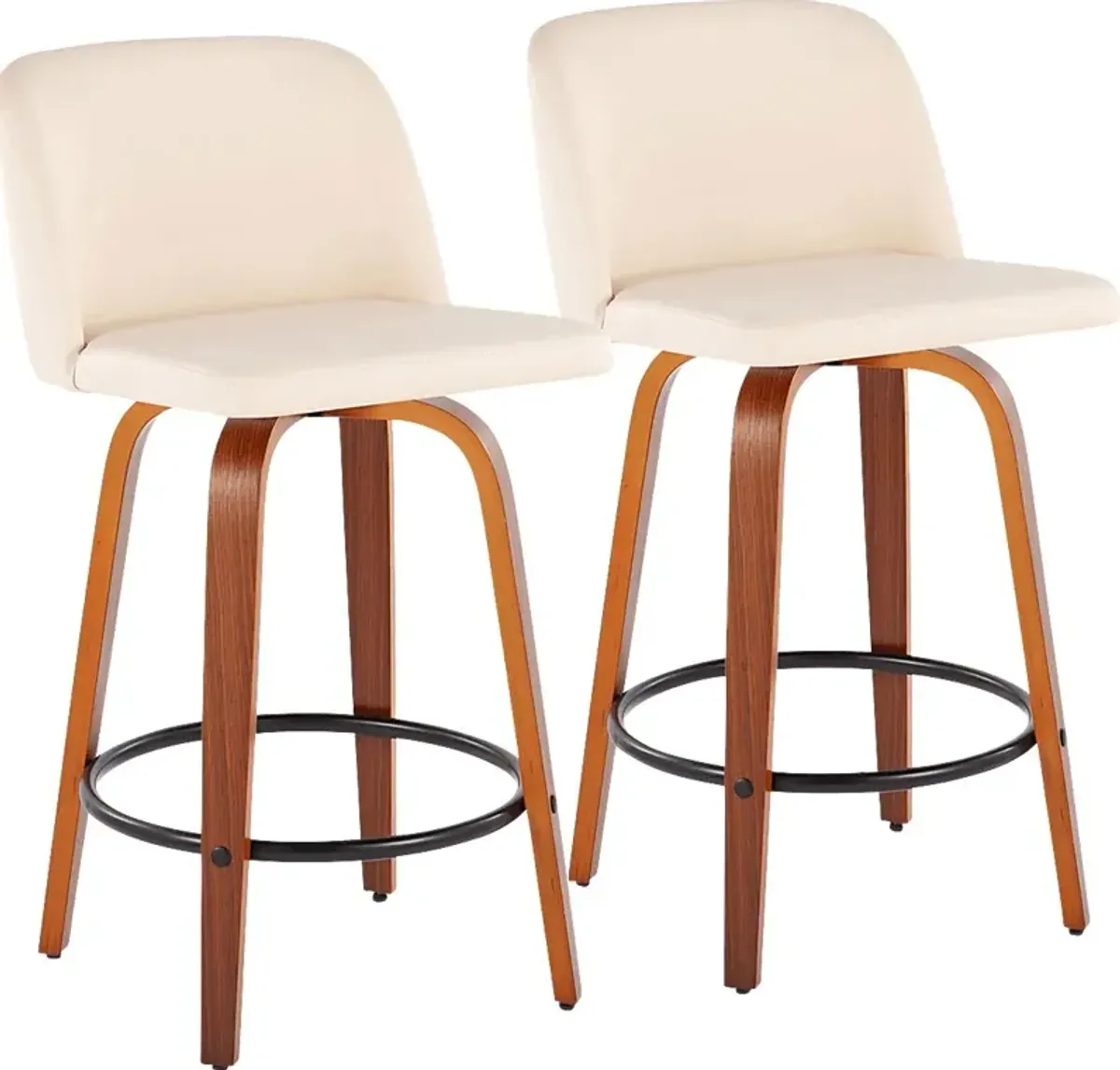 Elorena I Cream Counter Height Stool, Set of 2