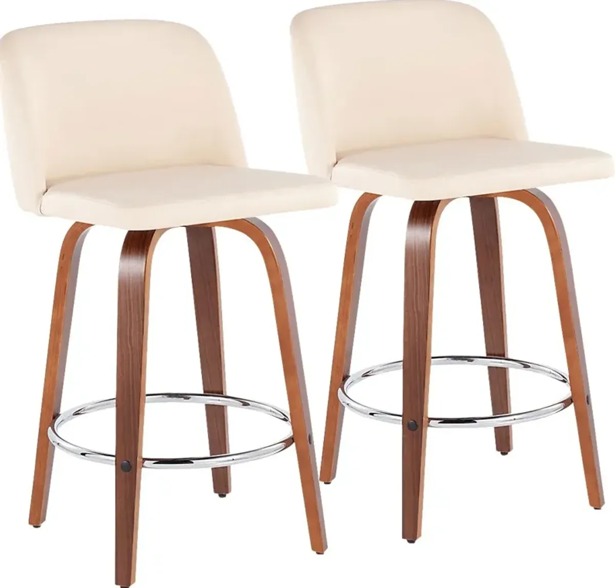 Elorena II Cream Counter Height Stool, Set of 2