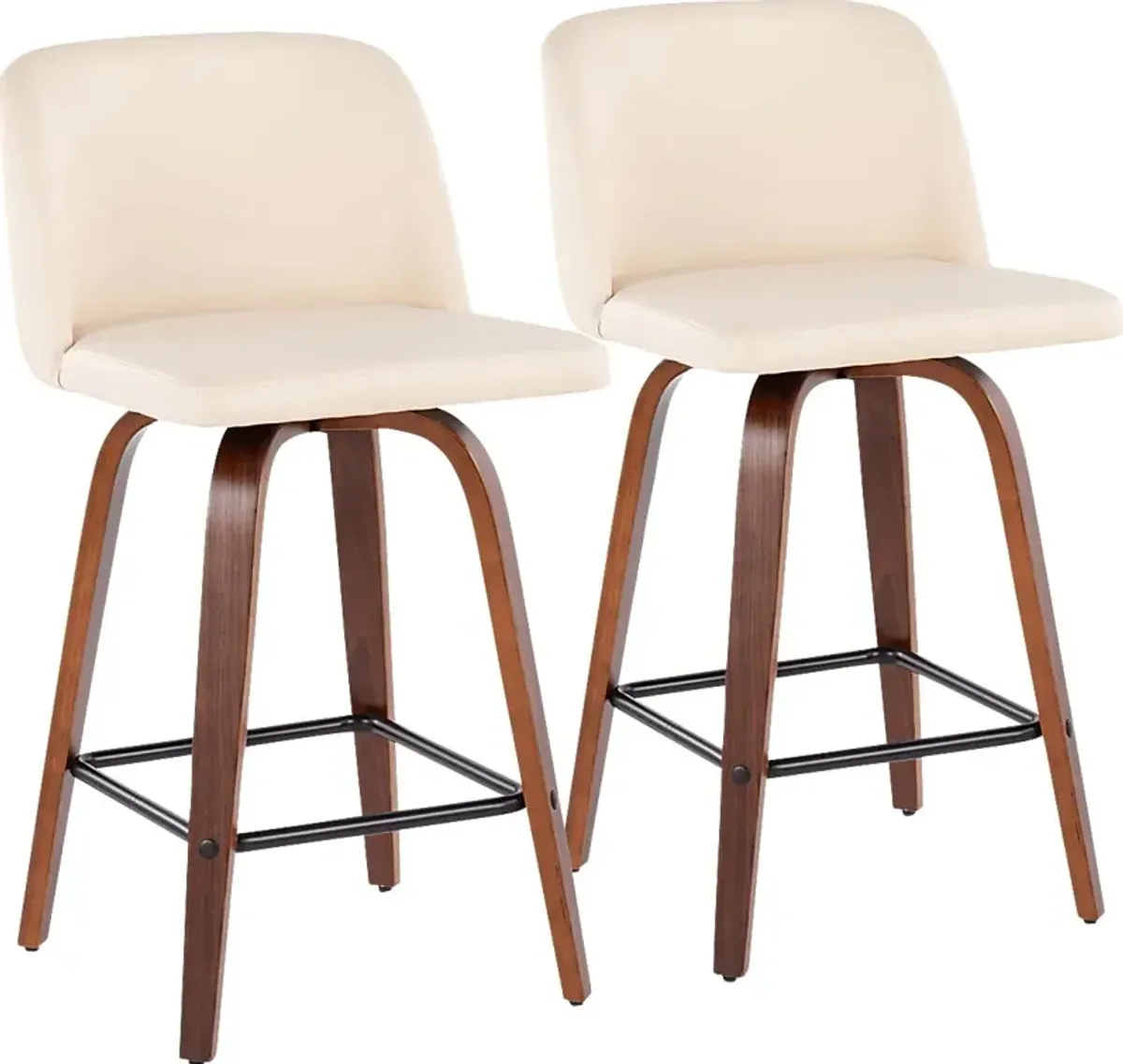 Enora Ann Cream Counter Height Stool, Set of 2