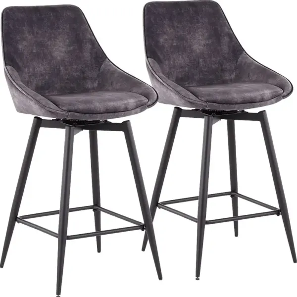 Laramore Gray Counter Height Stool, Set of 2