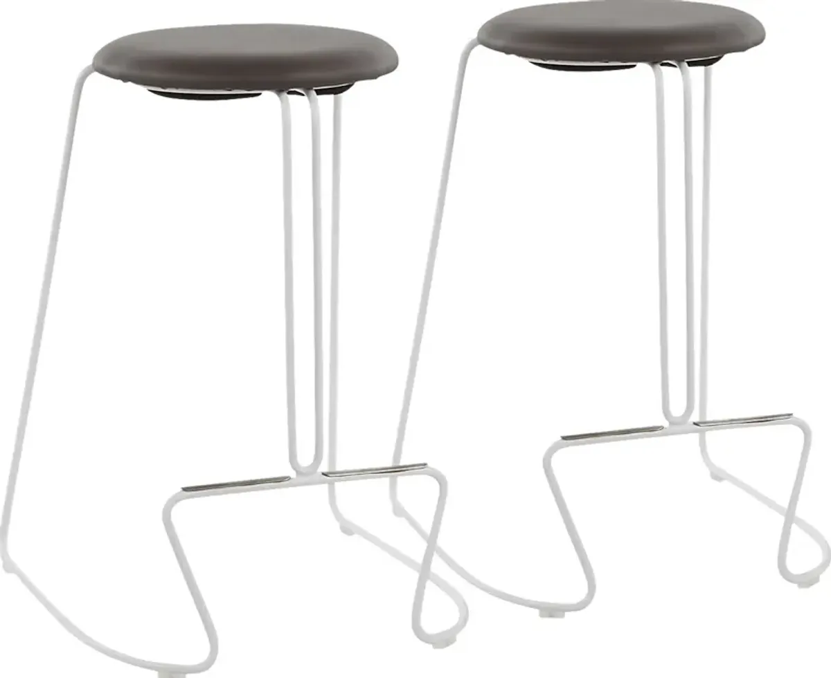 Bearslide II Gray Counter Height Stool, Set of 2