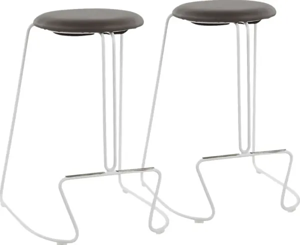 Bearslide II Gray Counter Height Stool, Set of 2