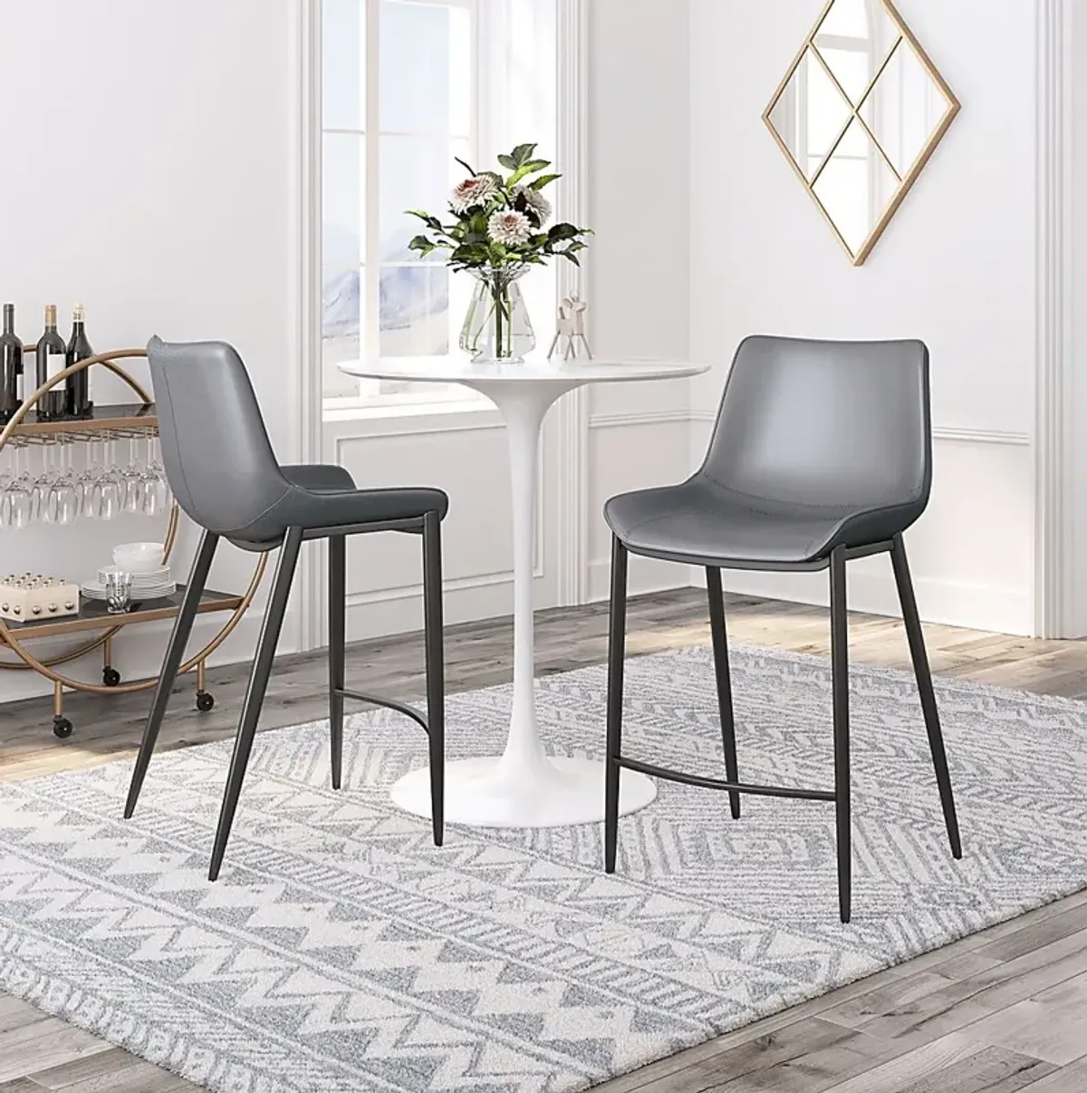 Chaleedony Gray Counter Height Stool, Set of 2